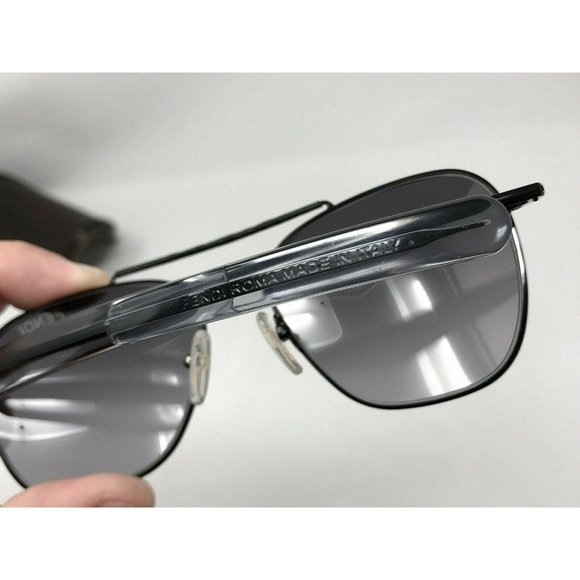 FENDI Sunglasses Bayonet Temples FS5217L Black Pilot Aviator Metal Italy - Picture 8 of 12